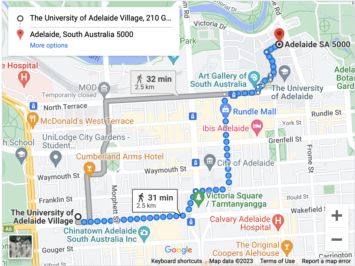 Directions to CSRBC from Accomodation